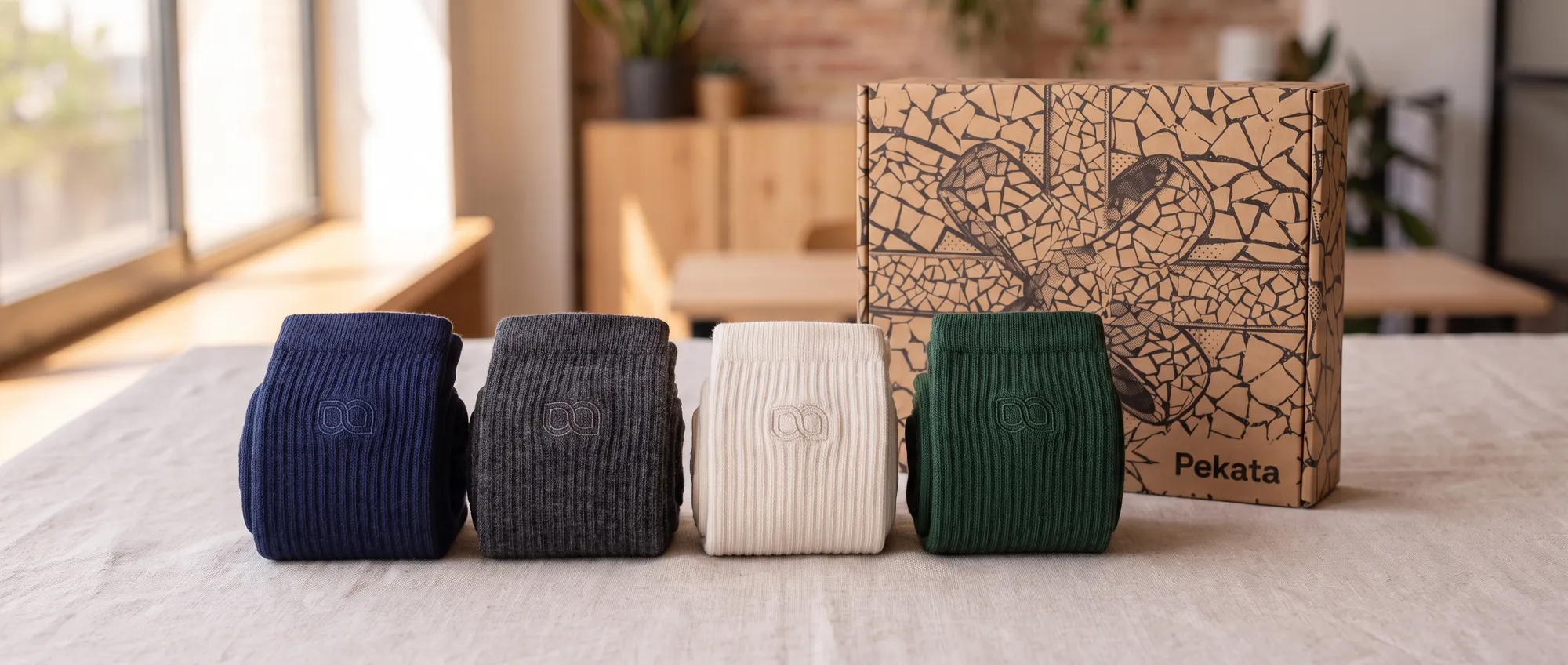 Meias de cano médio personalizadas com o logótipo de uma empresa tecido em jacquard