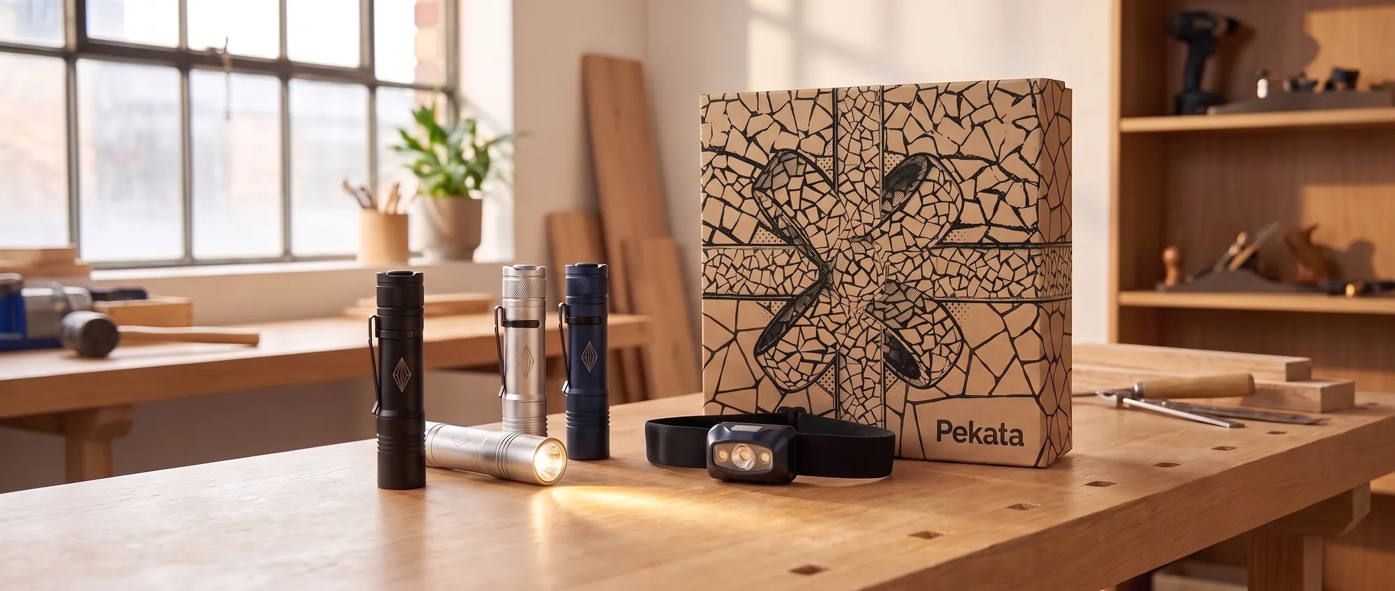 Lanternas personalizadas de alumínio com o logótipo de uma empresa gravado a laser